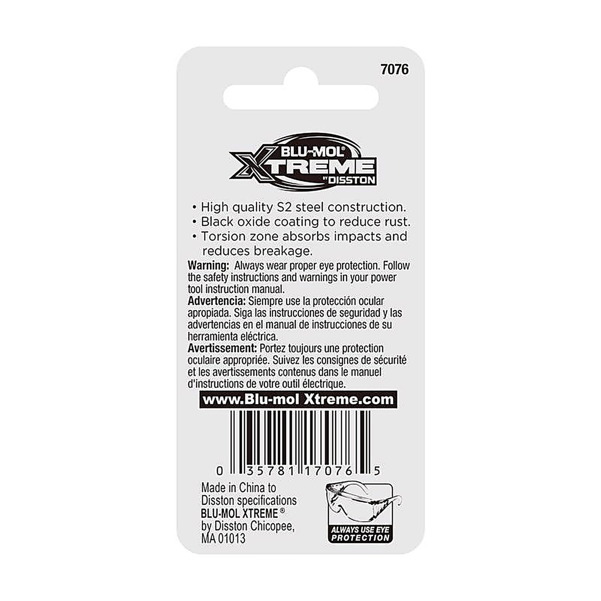 Blu-Mol Xtreme - E0217076 - Phillips 2 X 2 In. L Screwdriver Bit S2 Tool Steel 1 Piece