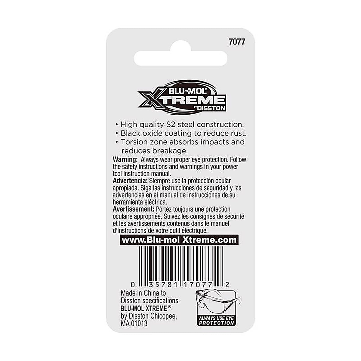 Blu-Mol Xtreme - E0217077 - Phillips 3 X 2 In. L Screwdriver Bit S2 Tool Steel 1 Piece