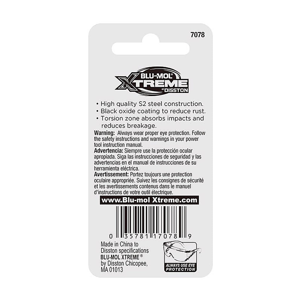 Blu-Mol Xtreme - E0217078 - Slotted 6-8 X 2 In. L Screwdriver Bit S2 Tool Steel 2 Piece
