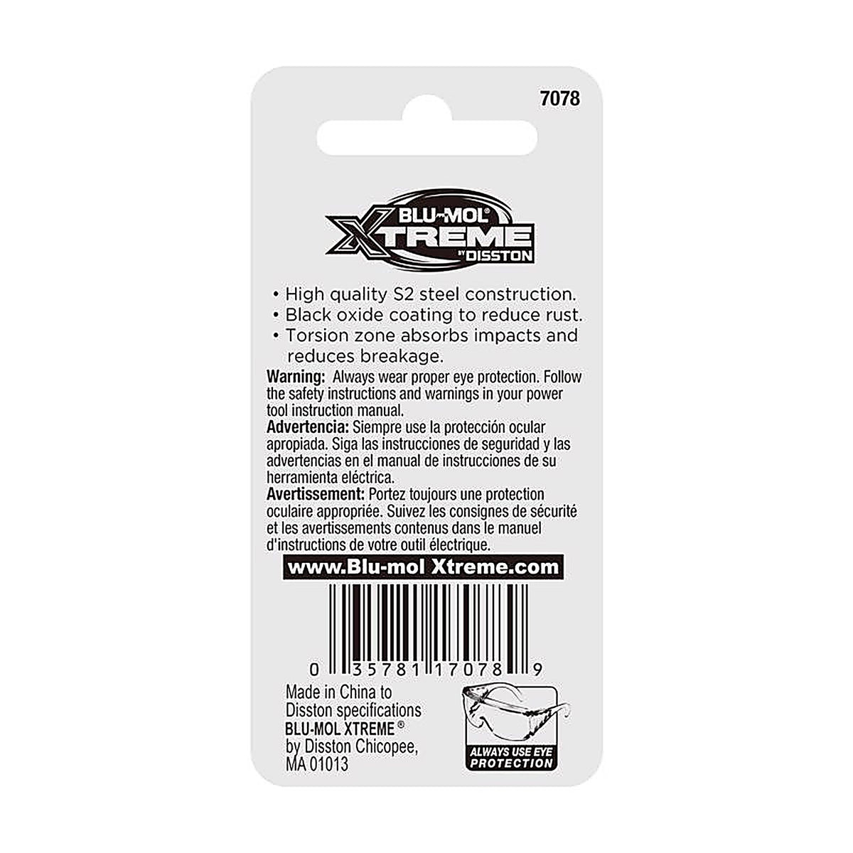Blu-Mol Xtreme - E0217078 - Slotted 6-8 X 2 In. L Screwdriver Bit S2 Tool Steel 2 Piece
