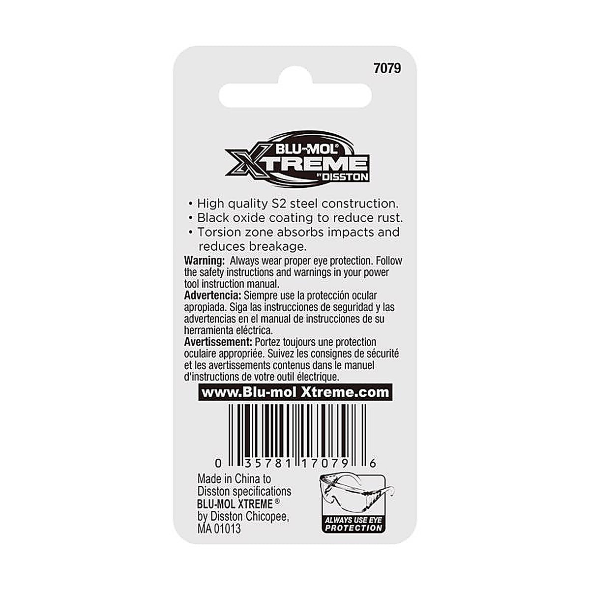 Blu-Mol Xtreme - E0217079 - Slotted 8-10 X 2 In. L Screwdriver Bit S2 Tool Steel 2 Piece