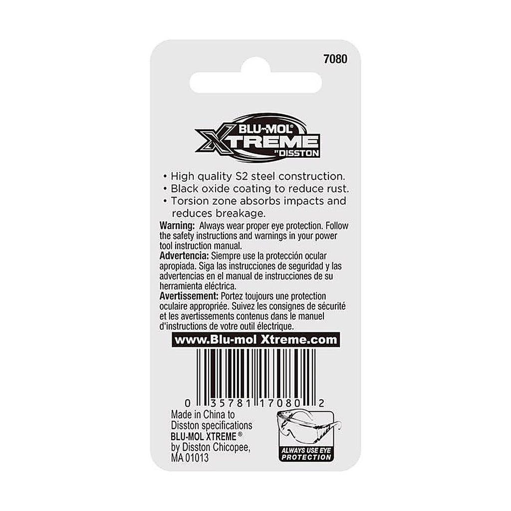 Blu-Mol Xtreme - E0217080 - Slotted 10-12 X 2 In. L Screwdriver Bit S2 Tool Steel 2 Piece