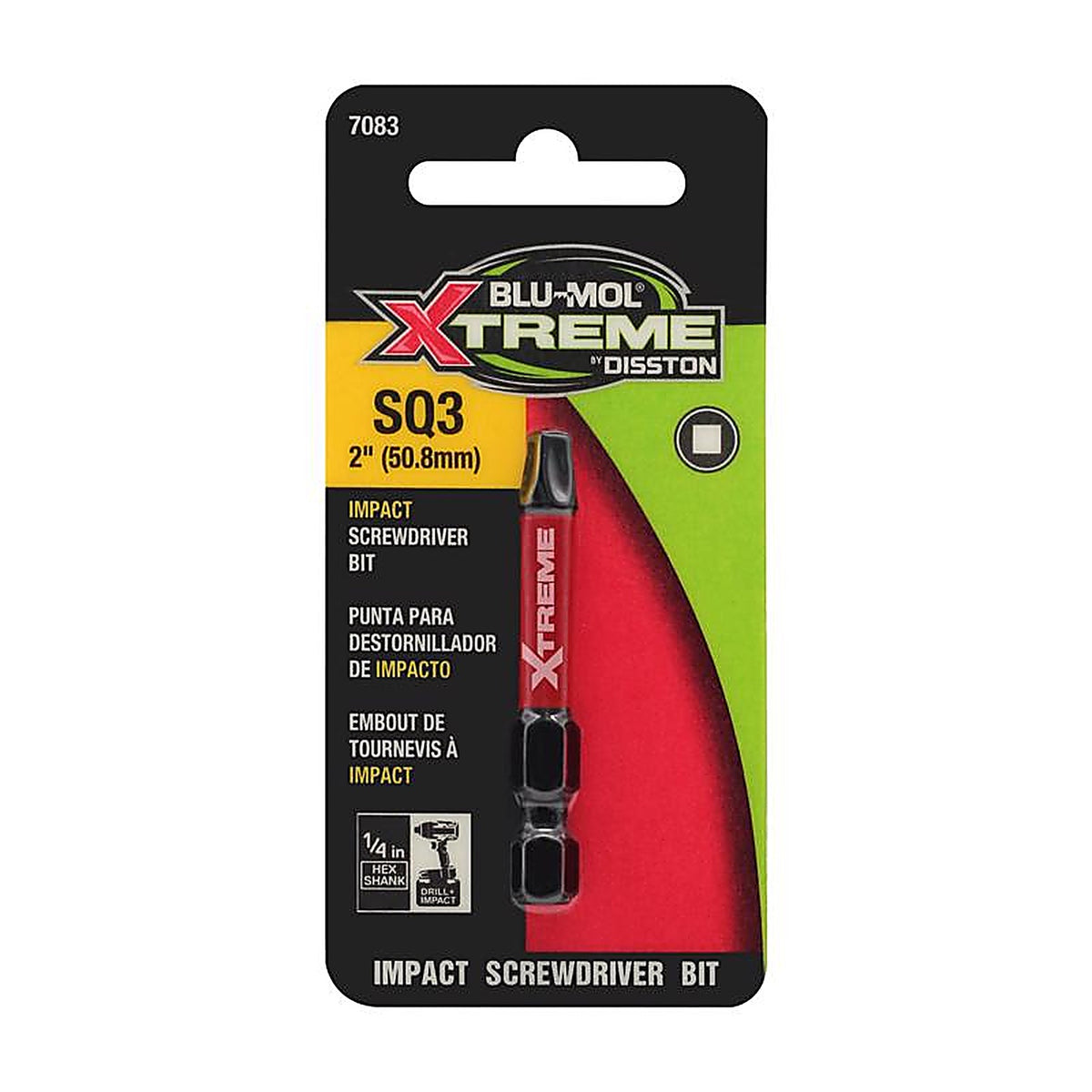 Blu-Mol Xtreme - E0217083 - Square 3 X 2 In. L Screwdriver Bit S2 Tool Steel 2 Piece