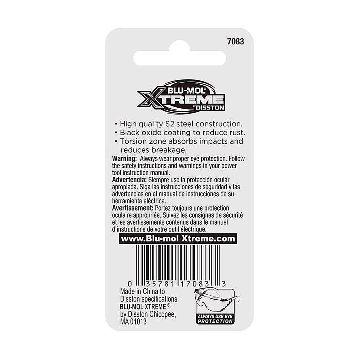 Blu-Mol Xtreme - E0217083 - Square 3 X 2 In. L Screwdriver Bit S2 Tool Steel 2 Piece