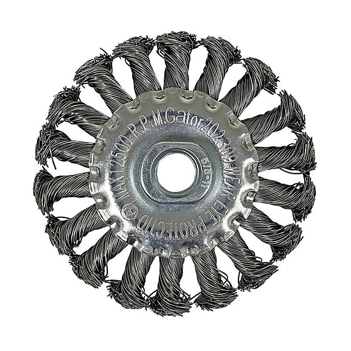 Gator - 389869 - 4 In. Coarse Knotted/Twisted Wire Wheel Brass Coated Steel 13300 Rpm 1 Piece