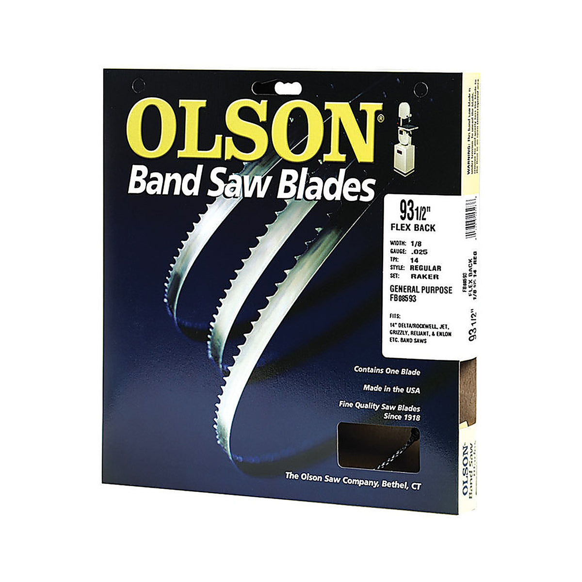 Olson FB08593DB 93.5 in. L X 0.1 in. W Carbon Steel Band Saw Blade 14 TPI Regular teeth 1 pk