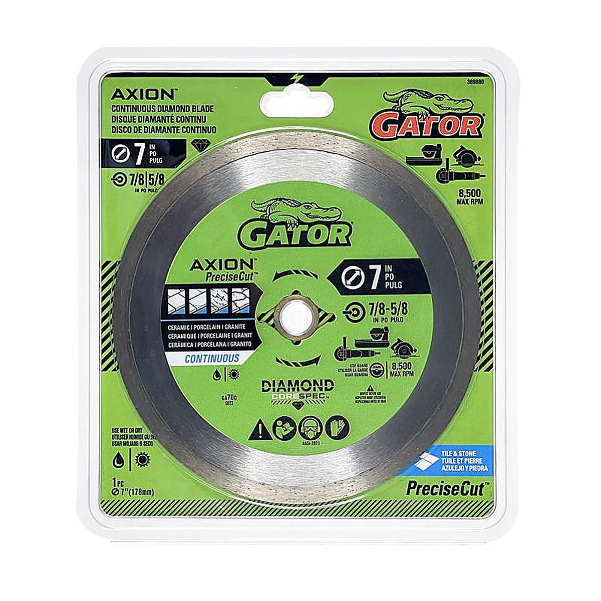 Gator - 389880 - Precisecut 7 In. D X 7/8-5/8 In. Diamond Continuous Rim Saw Blade 1 Pack