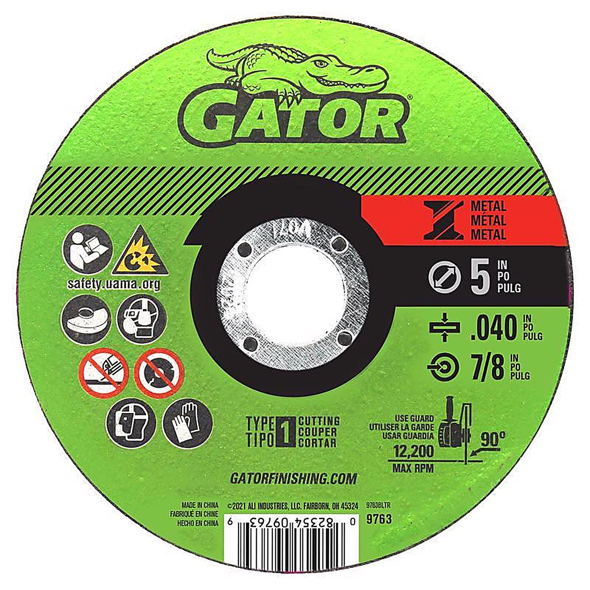 Gator - 9763 - 5 In. D X 7/8 In. Aluminum Oxide Metal Cut-Off Blade 1 Pack