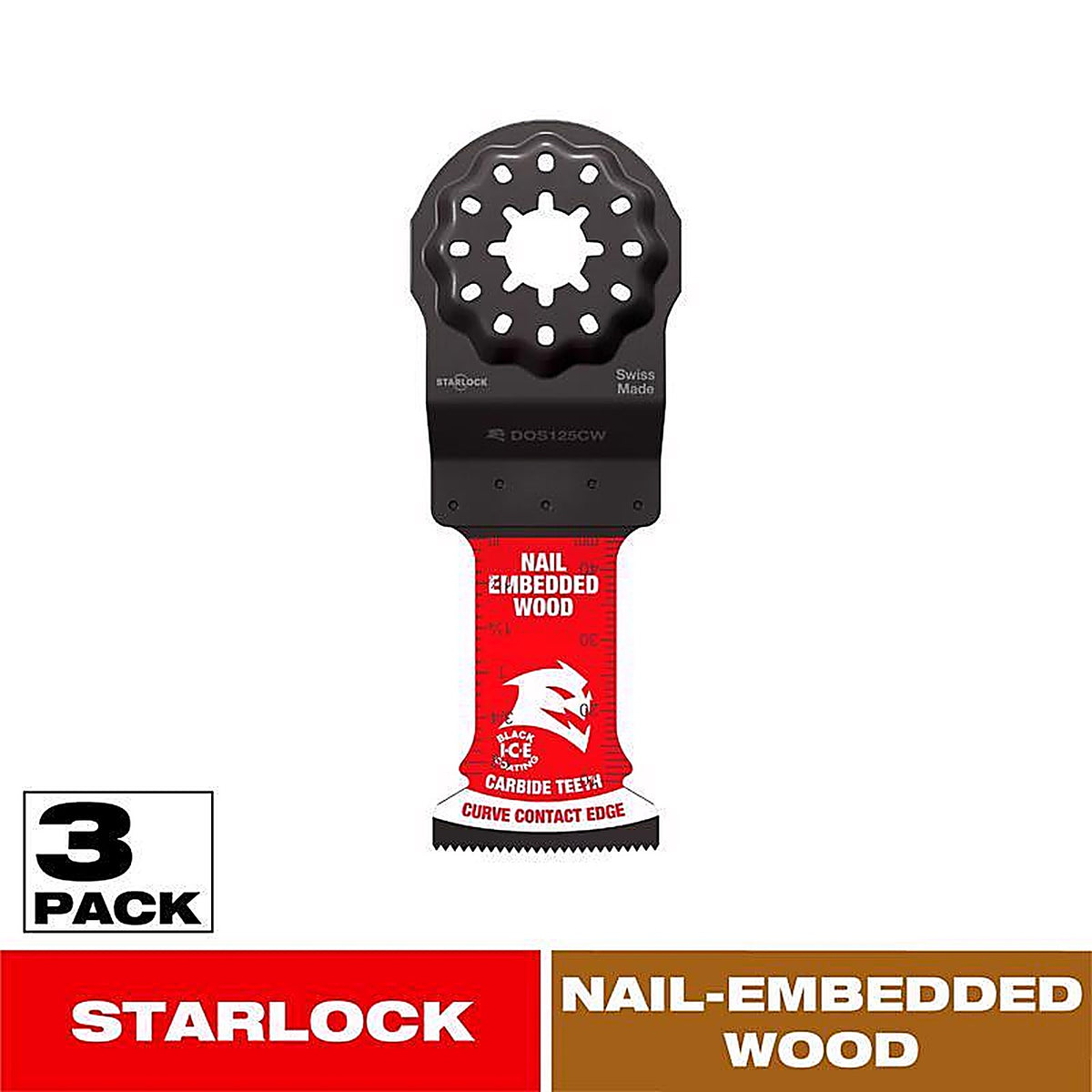 Diablo - DOS125CW3 - Demo Demon Amped 1-3/4 In. L X 1-1/4 In. W Carbide Oscillating Blade Nail-Embedded Wood 3 Pack