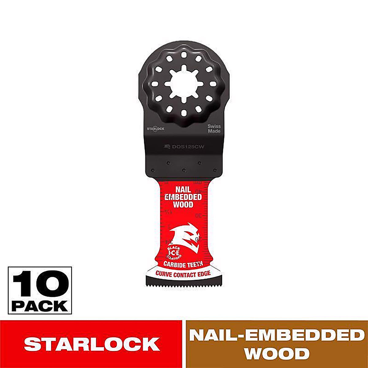 Diablo - DOS125CW10 - Demo Demon Amped 1-3/4 In. L X 1-1/4 In. W Carbide Oscillating Blade Nail-Embedded Wood 10 Pack