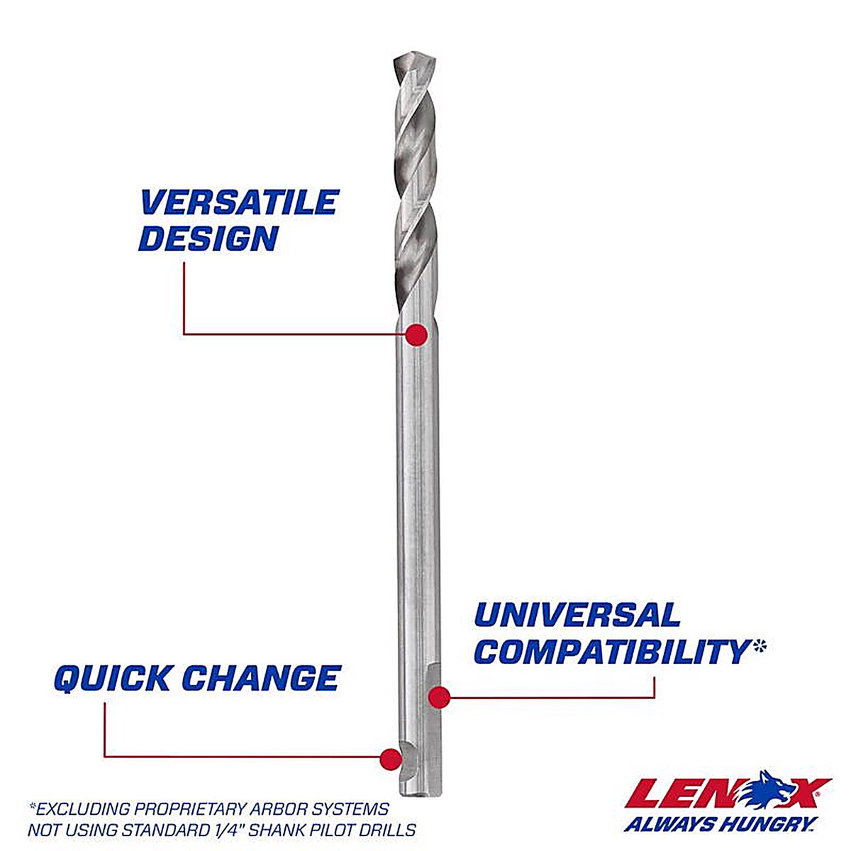 Lenox - LXAH99414PB - 1/4 In. High Speed Steel 4-1/4 In. L X 1/4 In. D Hole Saw Pilot Bit