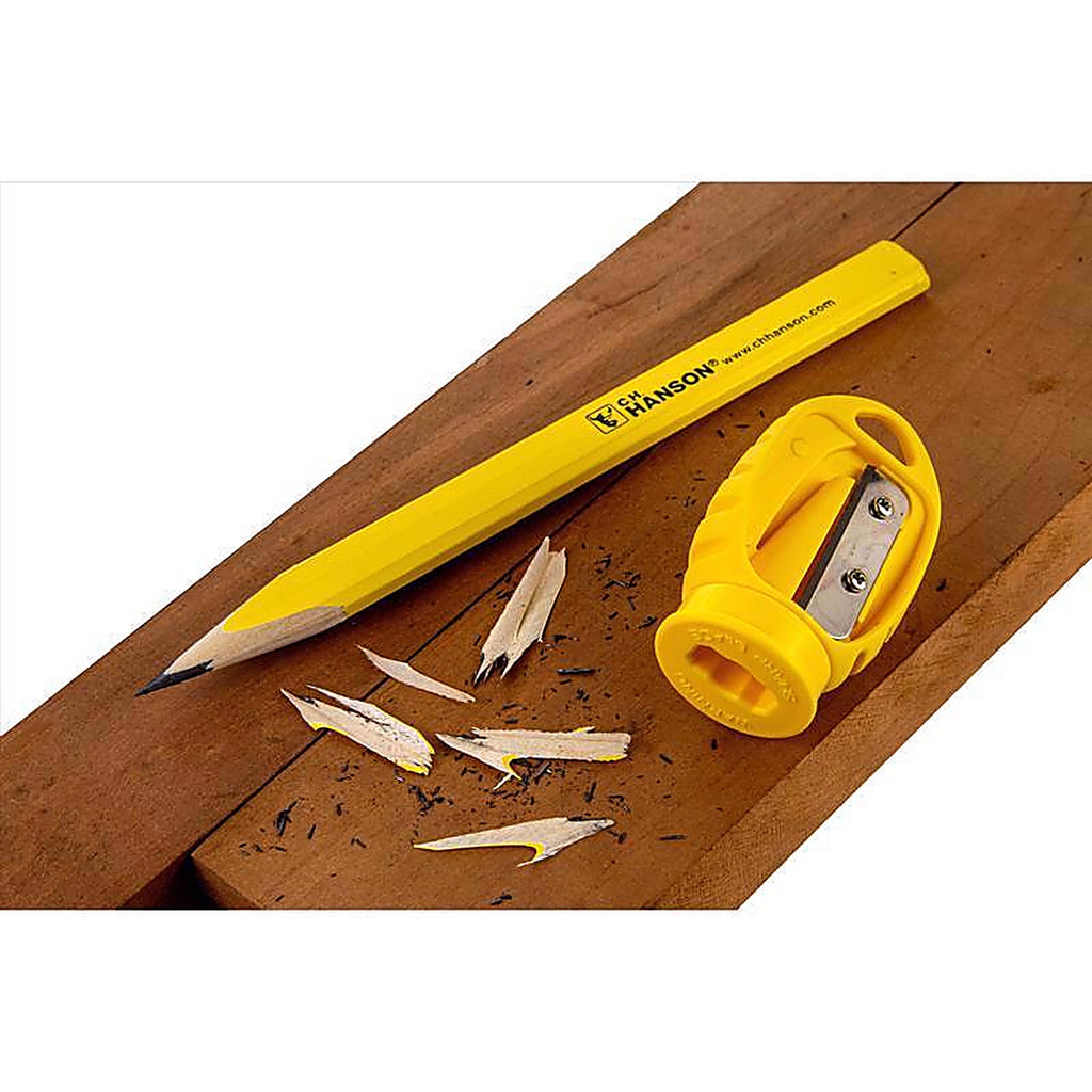 C.H. Hanson - 10214 - 2 In. L Carpenter Pencil and Sharpener Yellow 10 Piece