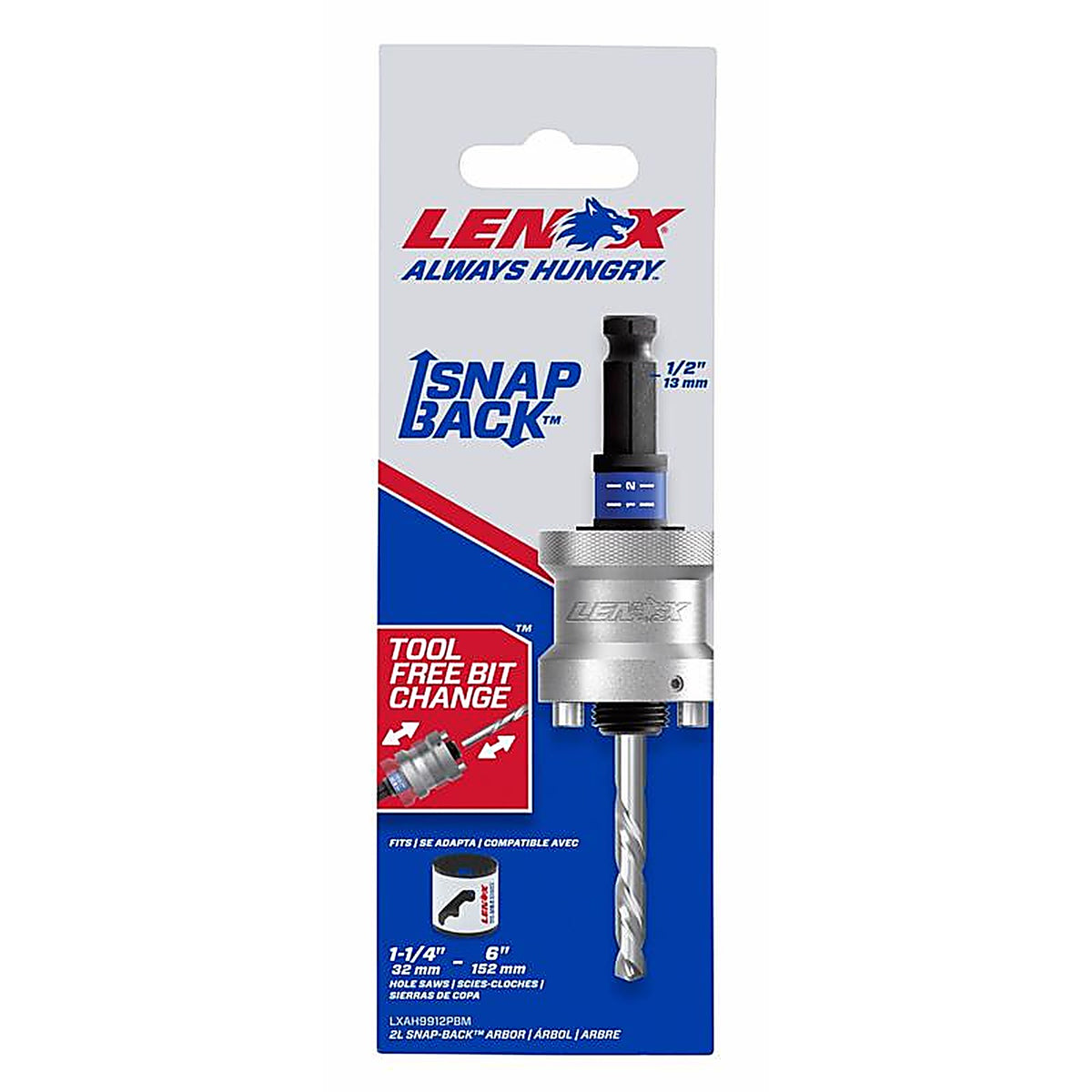 Lenox - LXAH9912PBM - Snap-Back Steel 1/2 In. D Hole Saw Arbor