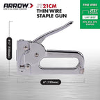 Arrow Fastener JT21CM 7/16 in. Narrow Staple Gun Silver