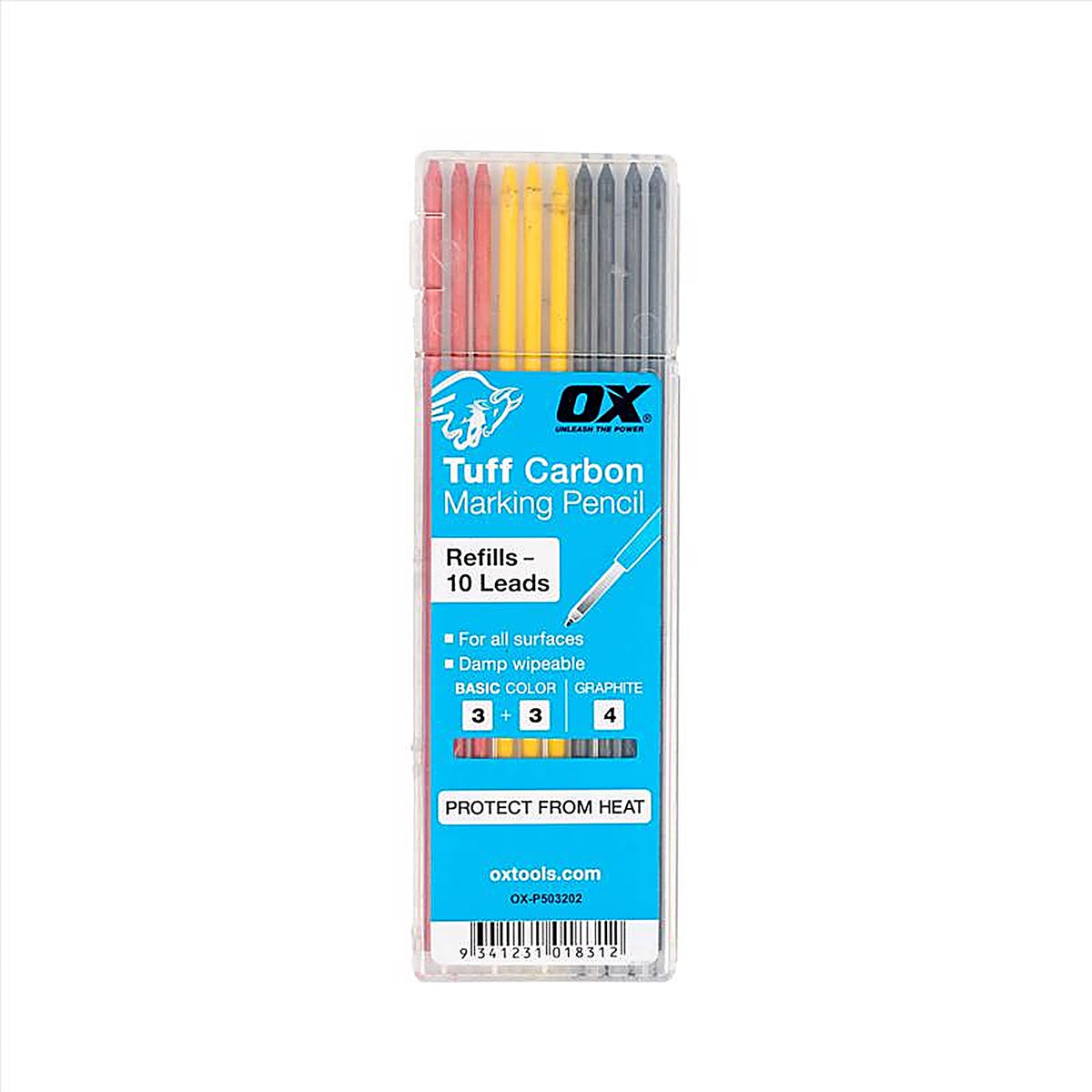 OX Tools - OX-P503202 - Tuff Carbon 5 In. L Marking Pencil Replacement Leads Assorted 10 Piece