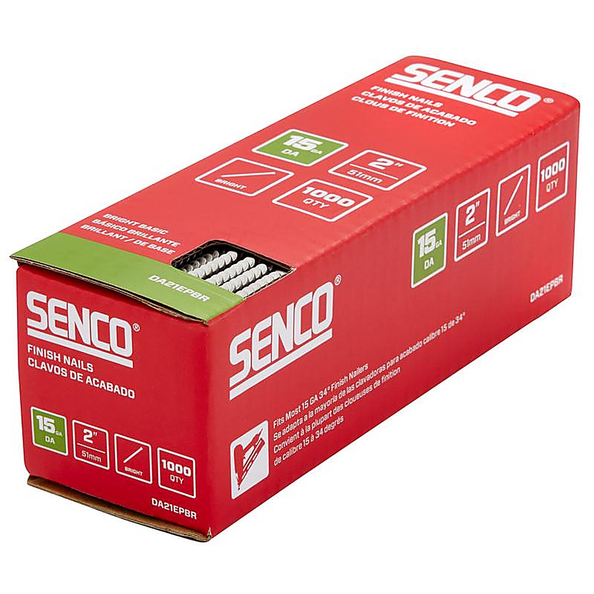 Senco - DA21EPBR - 2 In. Finishing Bright Steel Nail Brad Head