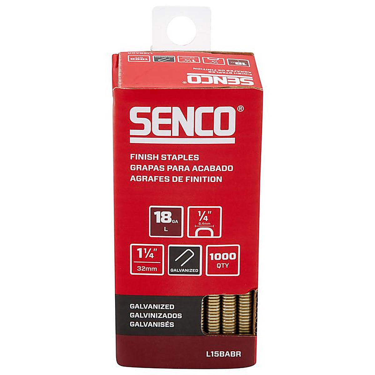 Senco - L15BABR - 1/4 In. W X 1-1/4 In. L Galvanized Finish Staples 18 Ga. 1000 Pack