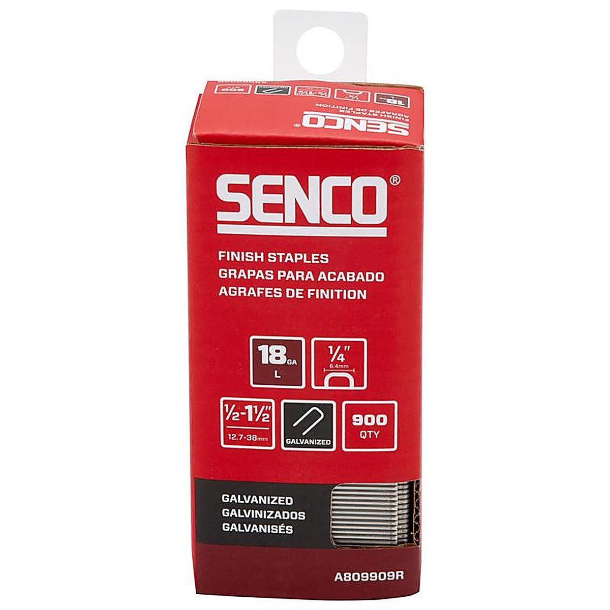 Senco - A809909R - 1/4 In. W X Variety In. L Galvanized Finish Staples 18 Ga. 900 Box