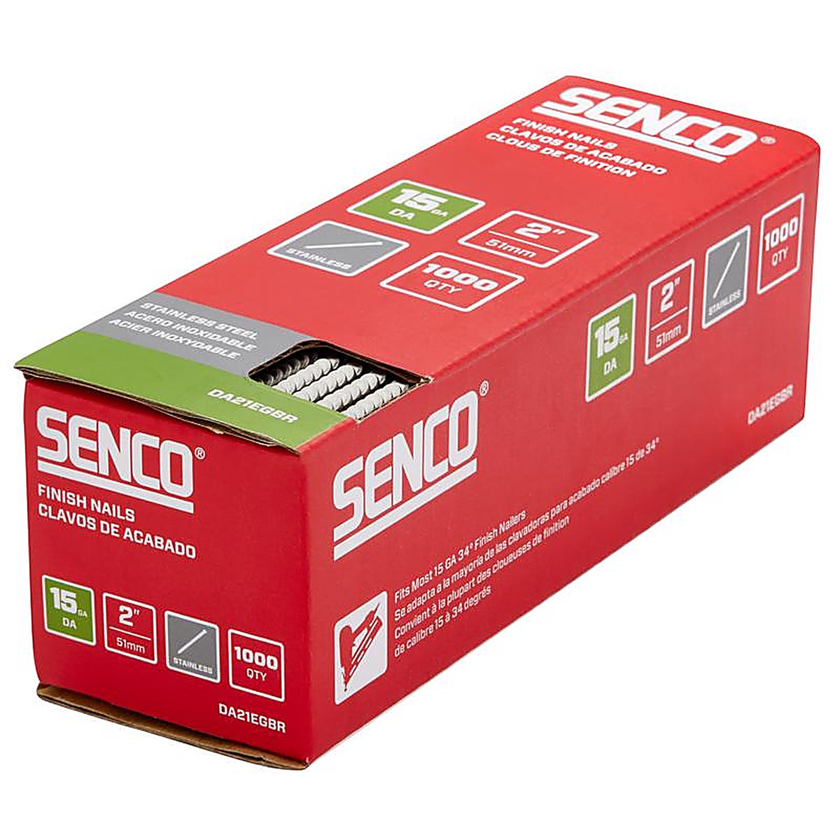 Senco - DA21EGBR - 2 In. Finishing Stainless Steel Nail Brad Head