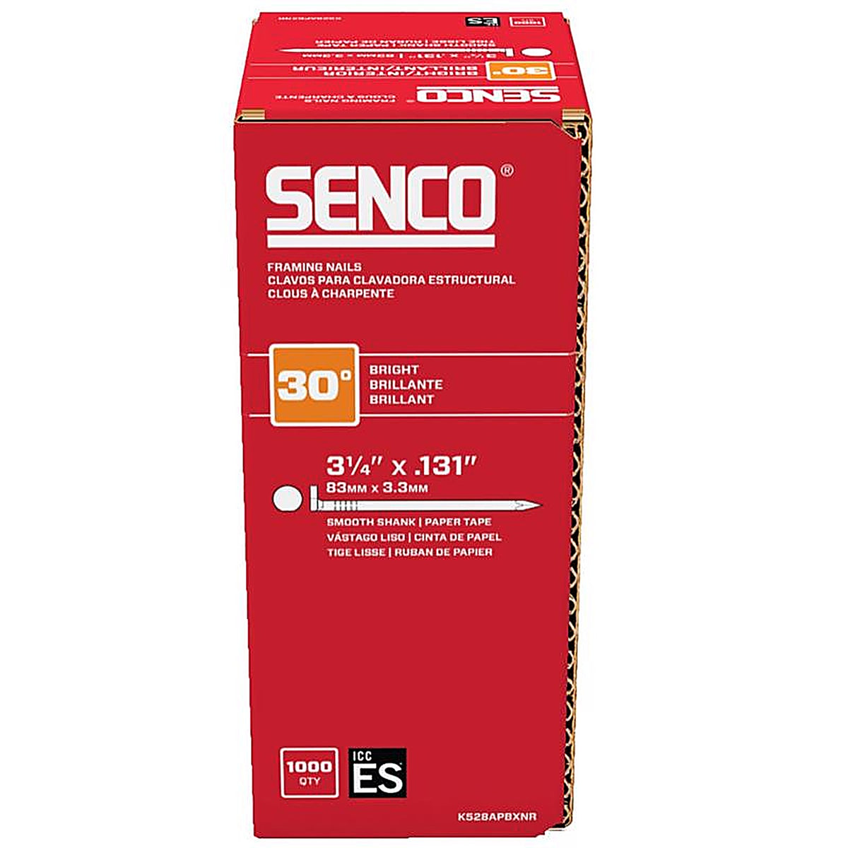 Senco - K528APBXNR - 3-1/4 In. Framing Bright Steel Nail Diamond Head