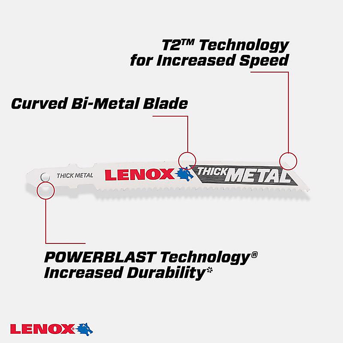 Lenox - 1991595 - Power Arc 3-5/8 In. Bi-Metal T-Shank Jig Saw Blade 14 TPI 3 Piece