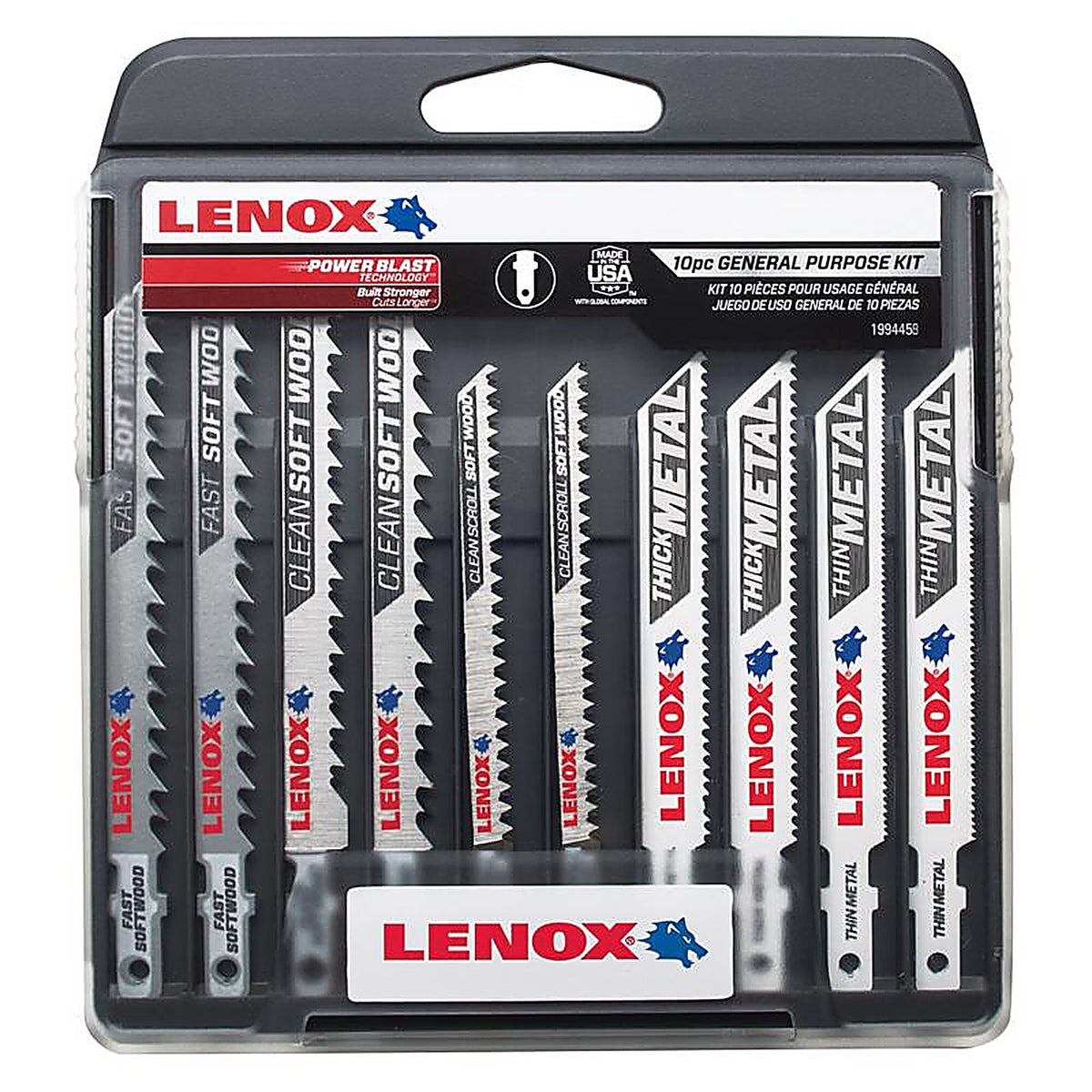 Lenox - 1994458 - 4 - 5 In. Bi-Metal T-Shank Jig Saw Blade Set Assorted TPI 1 Pack