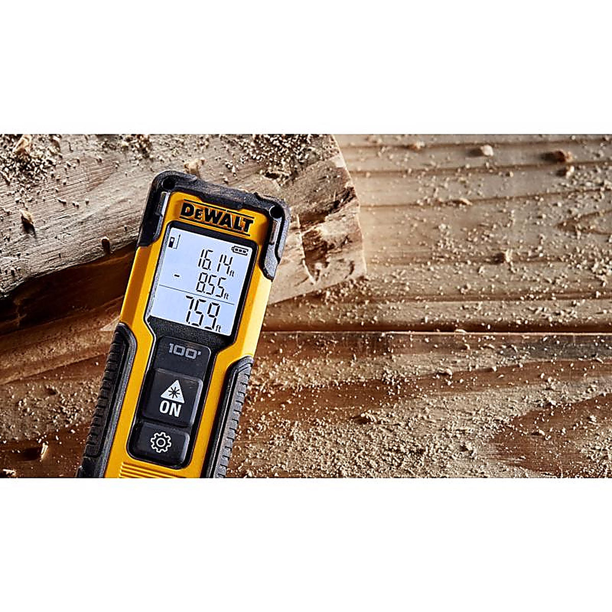 DeWalt - DWHT77100 - 6.5 In. L X 3.8 In. W Laser Distance Measurer 100 Ft. Black/Yellow 1 Piece