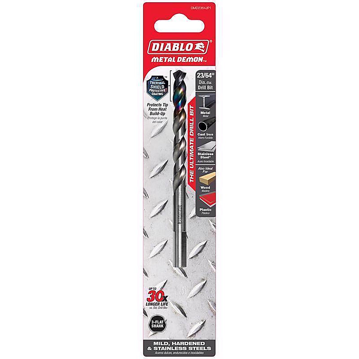 Diablo - DMD2364JP1 - Metal Demon 23/64 In. X 4.9 In. L Stainless Steel Drill Bit 3-Flat Shank 1 Piece