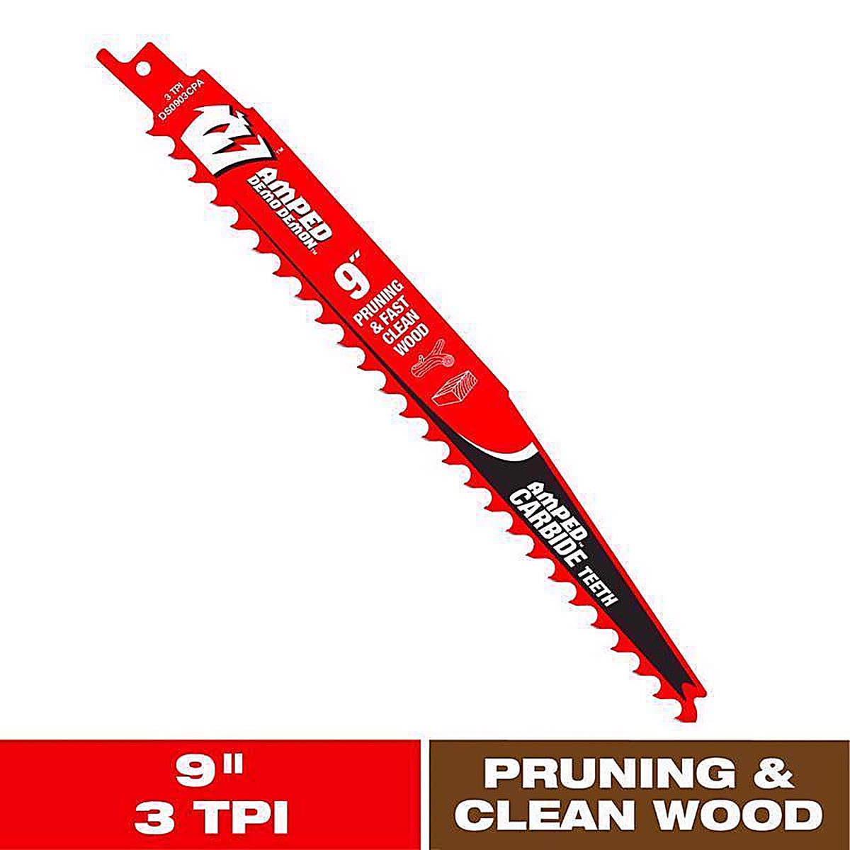 Diablo - DS0903CPA - Amped Demo Demon 9 In. Carbide Tipped Reciprocating Saw Blade 3 TPI 1 Pack