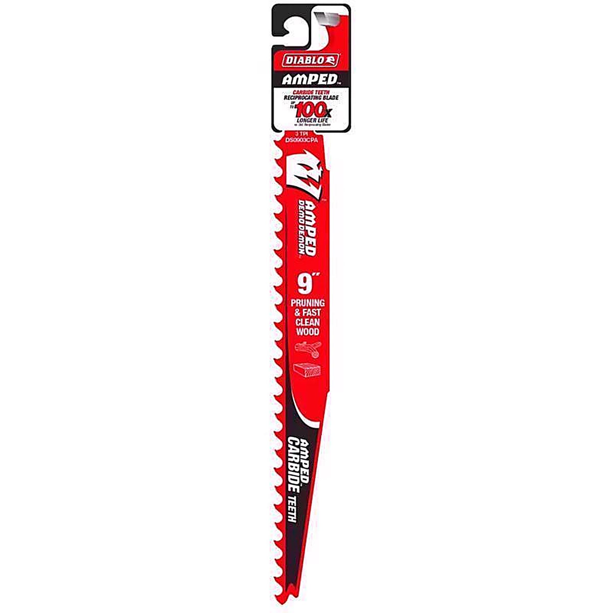 Diablo - DS0903CPA - Amped Demo Demon 9 In. Carbide Tipped Reciprocating Saw Blade 3 TPI 1 Pack