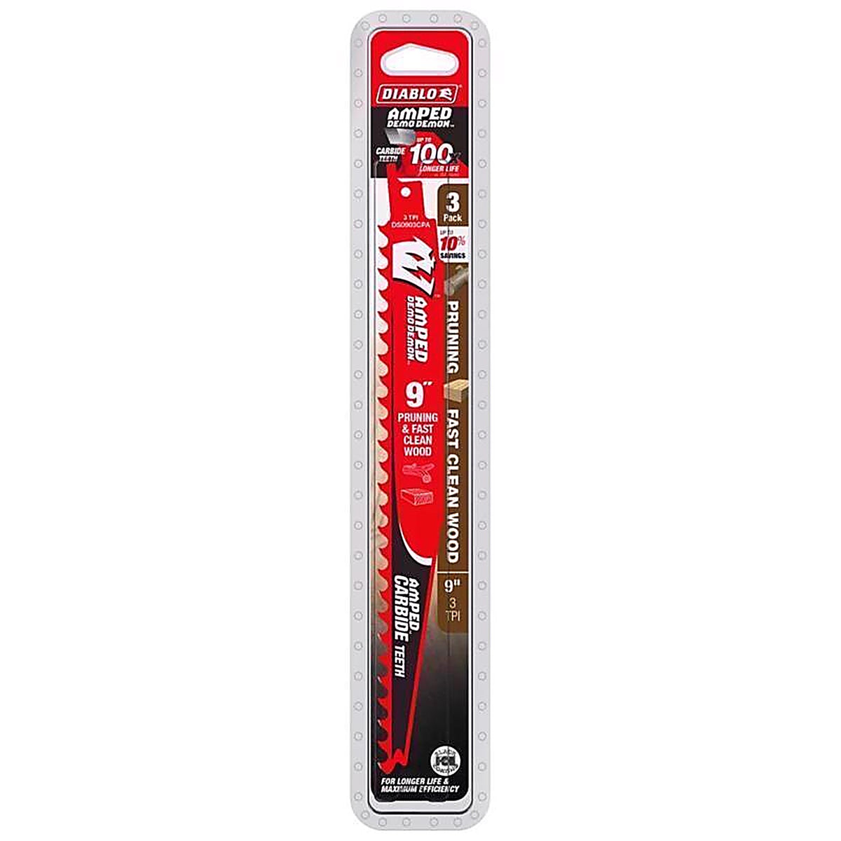 Diablo - DS0903CPA3 - Amped Demo Demon 9 In. Carbide Tipped Reciprocating Saw Blade Set 3 TPI 3 Pack
