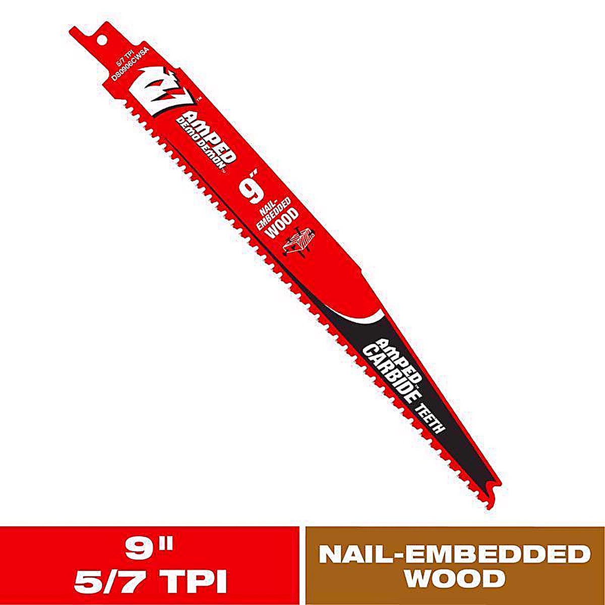 Diablo - DS0906CWSA - Amped Demo Demon 9 In. Carbide Tipped Reciprocating Saw Blade 5/7 TPI 1 Pack