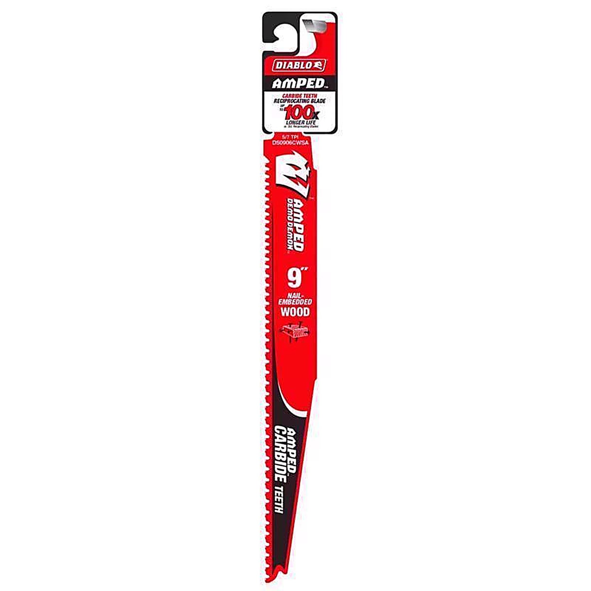 Diablo - DS0906CWSA - Amped Demo Demon 9 In. Carbide Tipped Reciprocating Saw Blade 5/7 TPI 1 Pack