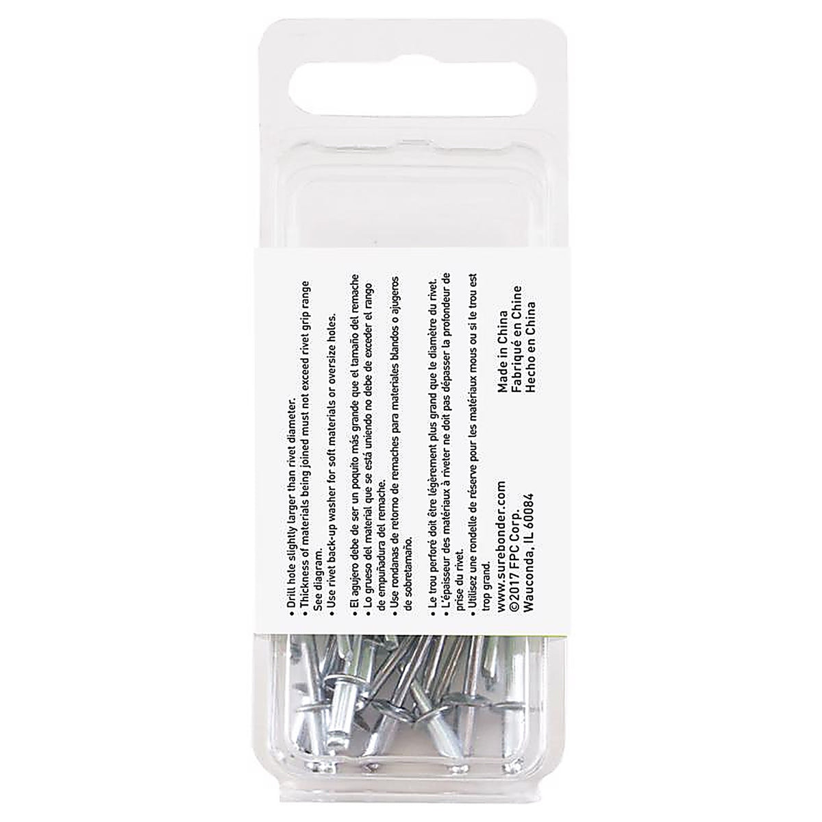 Surebonder - FPC42S - 1/8 In. D X 1/8 In. Steel Blind Rivets Silver 25 Piece