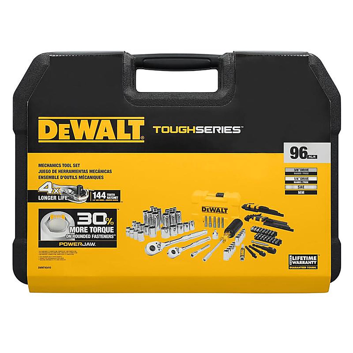 DeWalt - DWMT45410 - Toughseries 1/4 and 3/8 In. Drive Metric/SAE Mechanics Tool Set 96 Piece