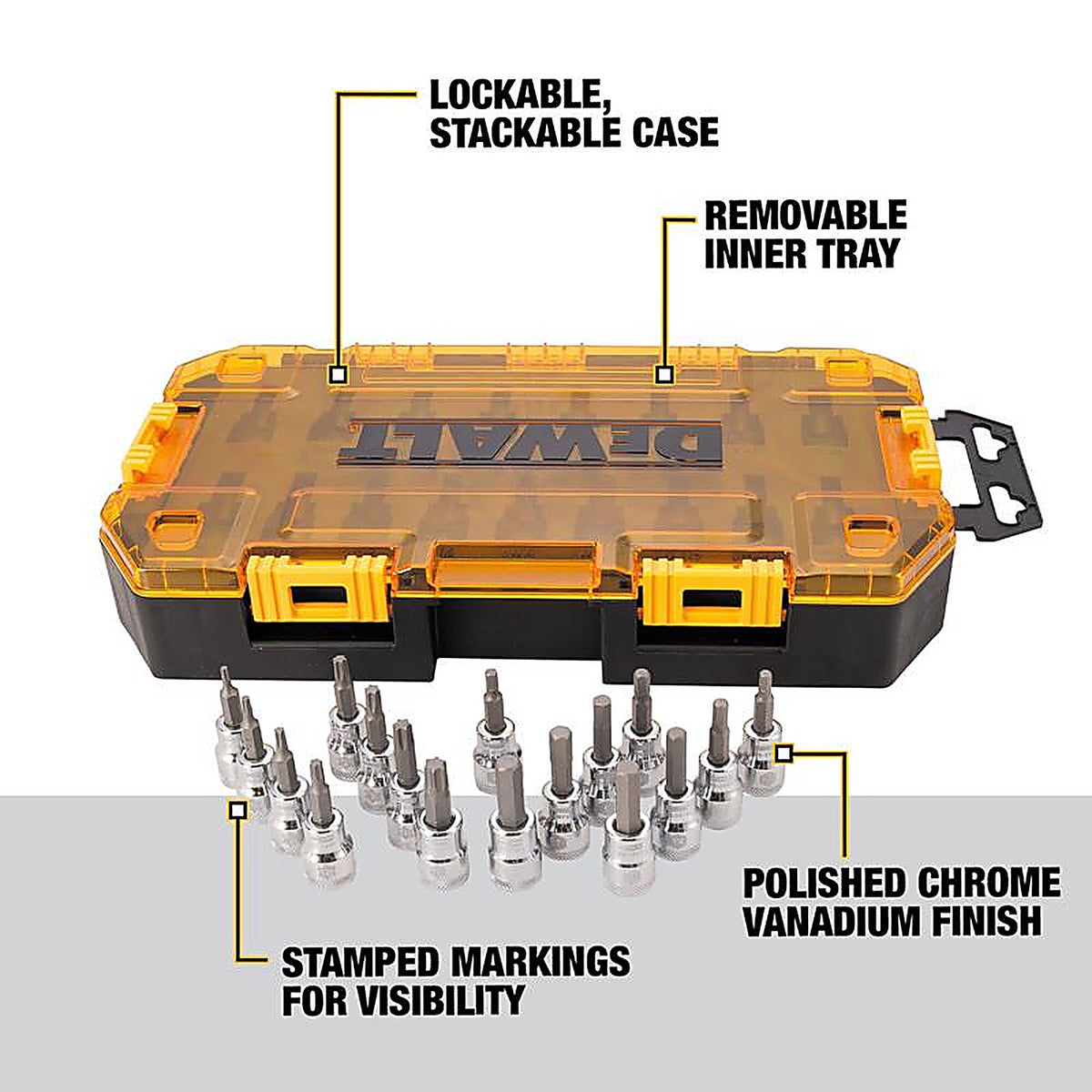 DeWalt - DWMT73806 - 3/8 In. Drive Metric/SAE Bit Socket Set 17 Piece