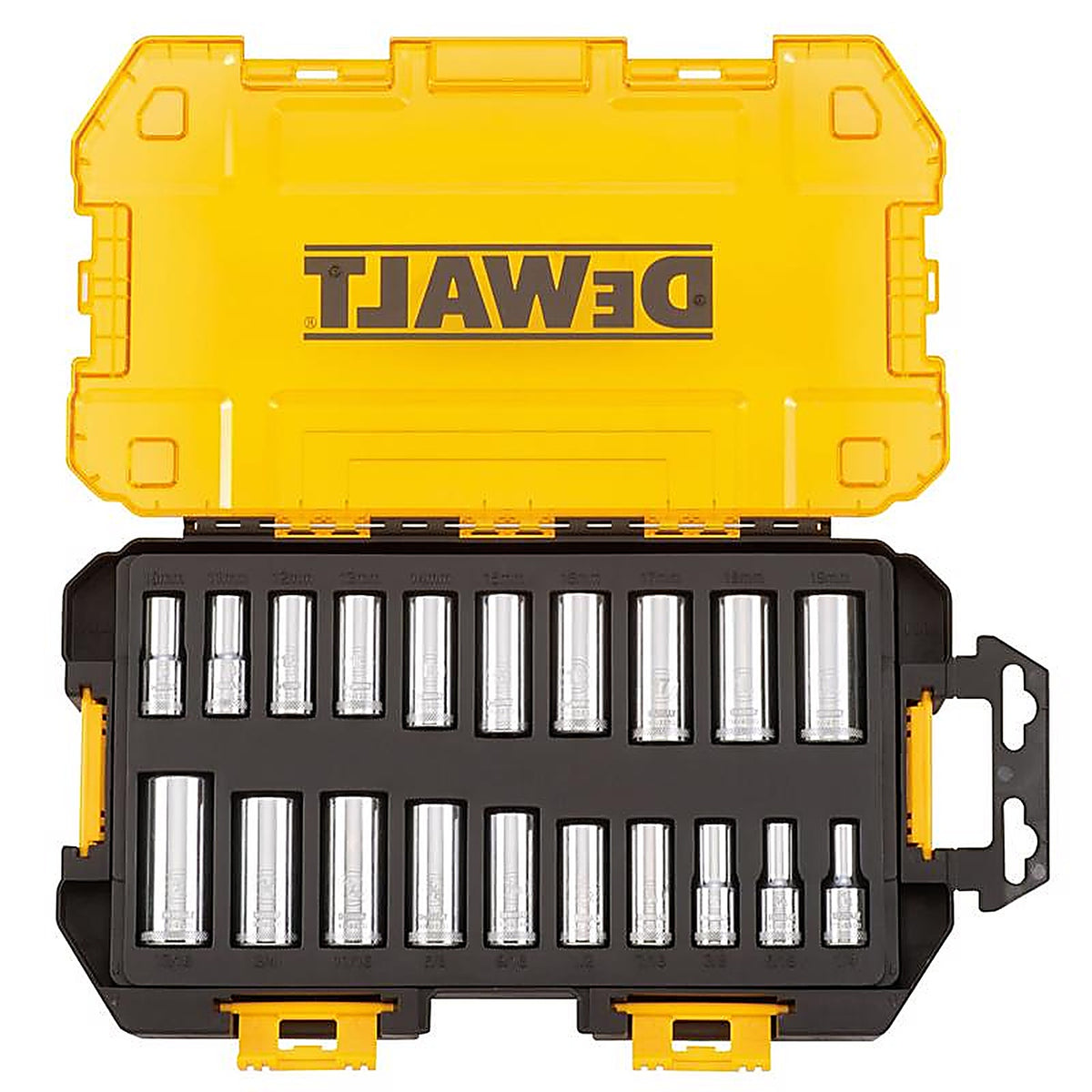 DeWalt - DWMT73812 - 3/8 In. Drive Metric/SAE 6 Point Deep Socket Set 20 Piece