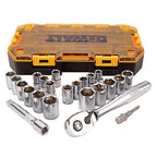 DeWalt - DWMT73813 - 1/2 In. Drive Metric/SAE 6 Point Socket Set 23 Piece