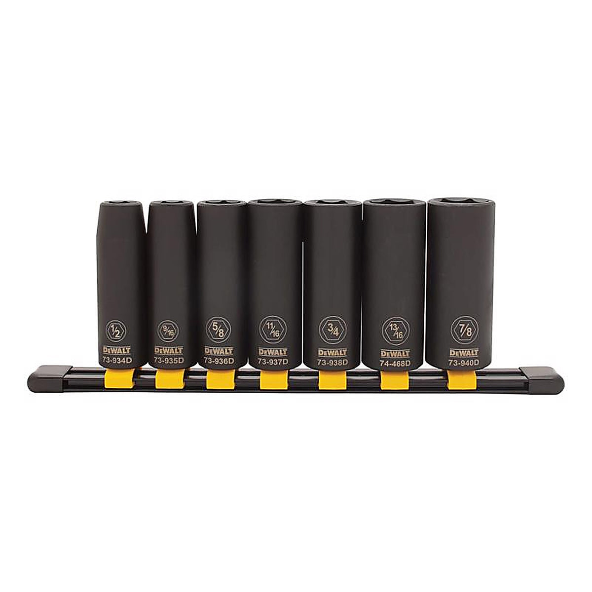 DeWalt - DWMT74448OSP - 1/2 In. X 1/2 In. Drive SAE 6 Point Deep Impact Socket 7 Piece