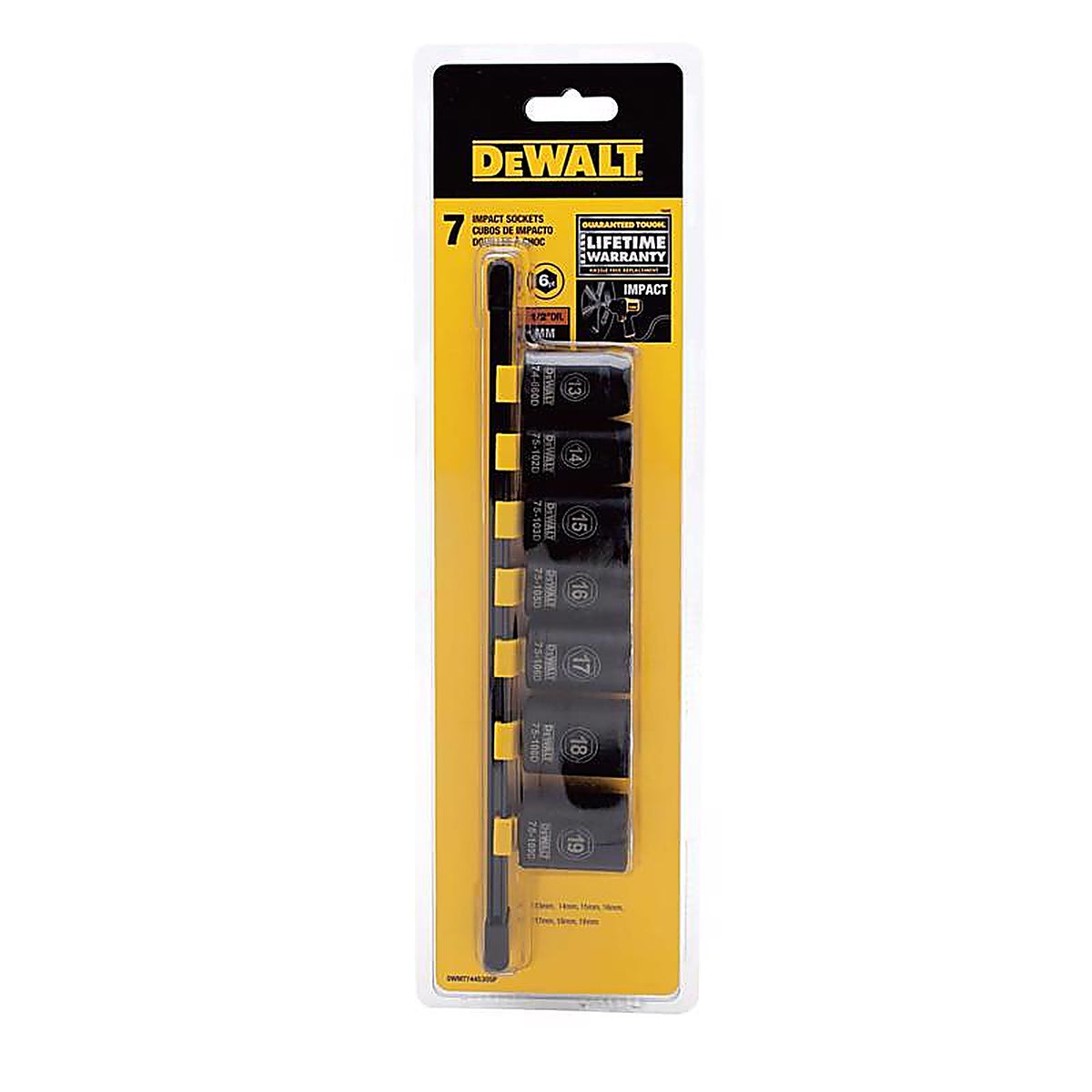 DeWalt - DWMT74453OSP - 13 MM X 1/2 In. Drive Metric 6 Point Impact Socket Set 7 Piece