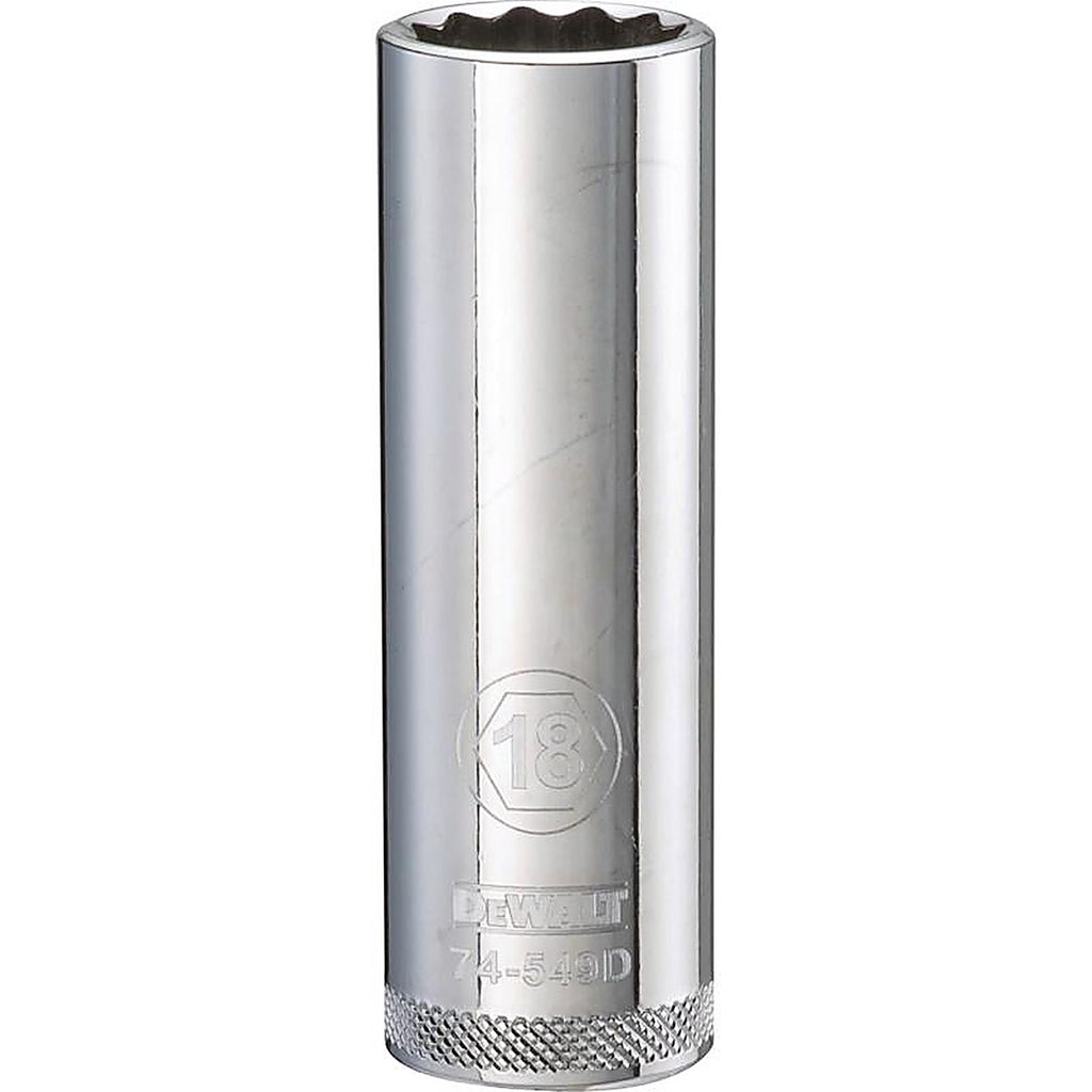 DeWalt - DWMT74549OSP - 18 MM X 1/2 In. Drive Metric 12 Point Deep Socket 1 Piece