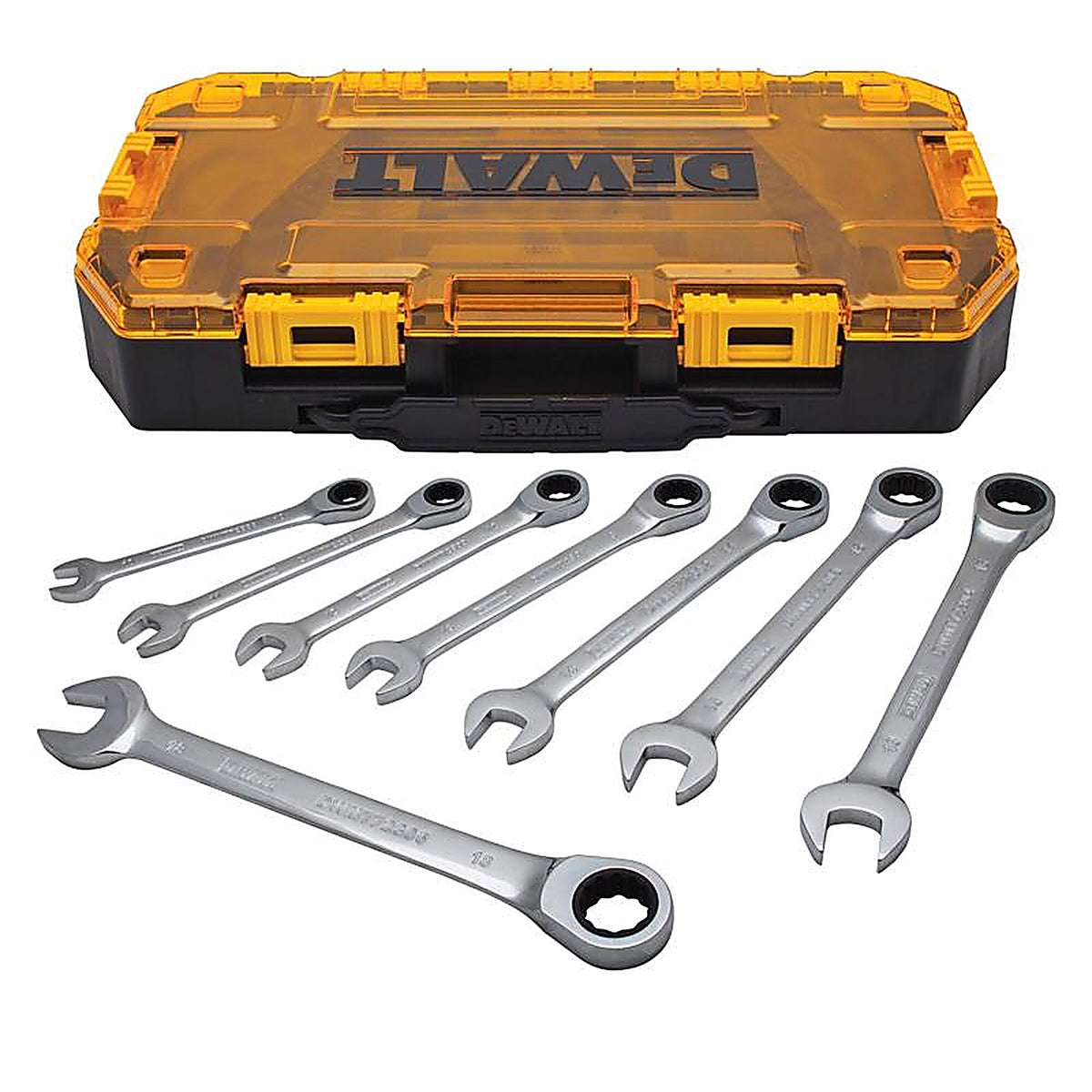 DeWalt - DWMT74734 - Metric Ratcheting Combination Wrench Set 8 Piece