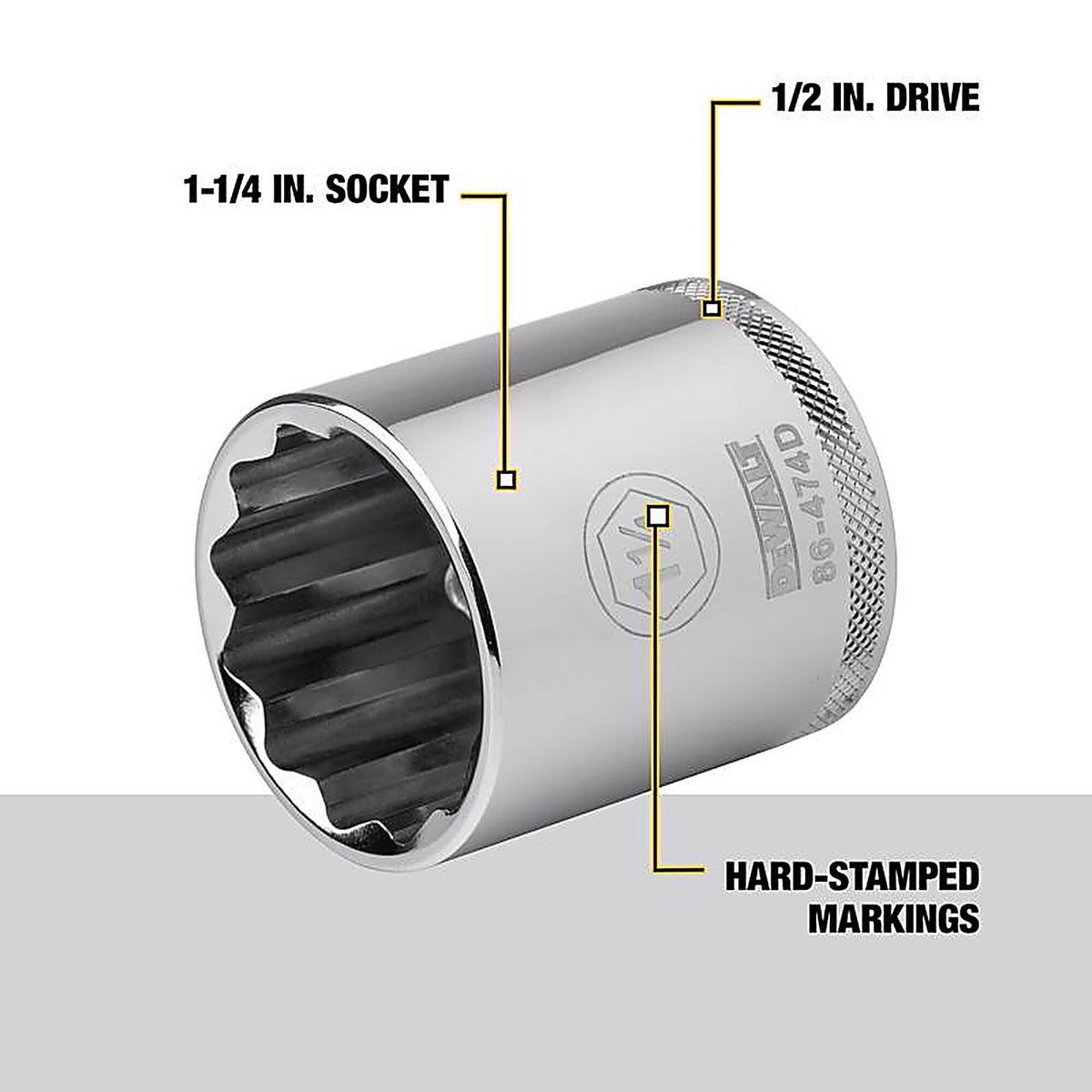DeWalt - DWMT86474OSP - 1-1/4 In. X 1/2 In. Drive SAE 12 Point Socket 1 Piece