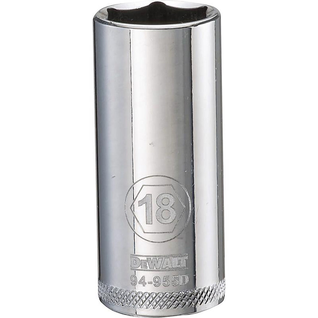 DeWalt - DWMT94955OSP - 18 MM X 3/8 In. Drive Metric 6 Point Deep Socket 1 Piece