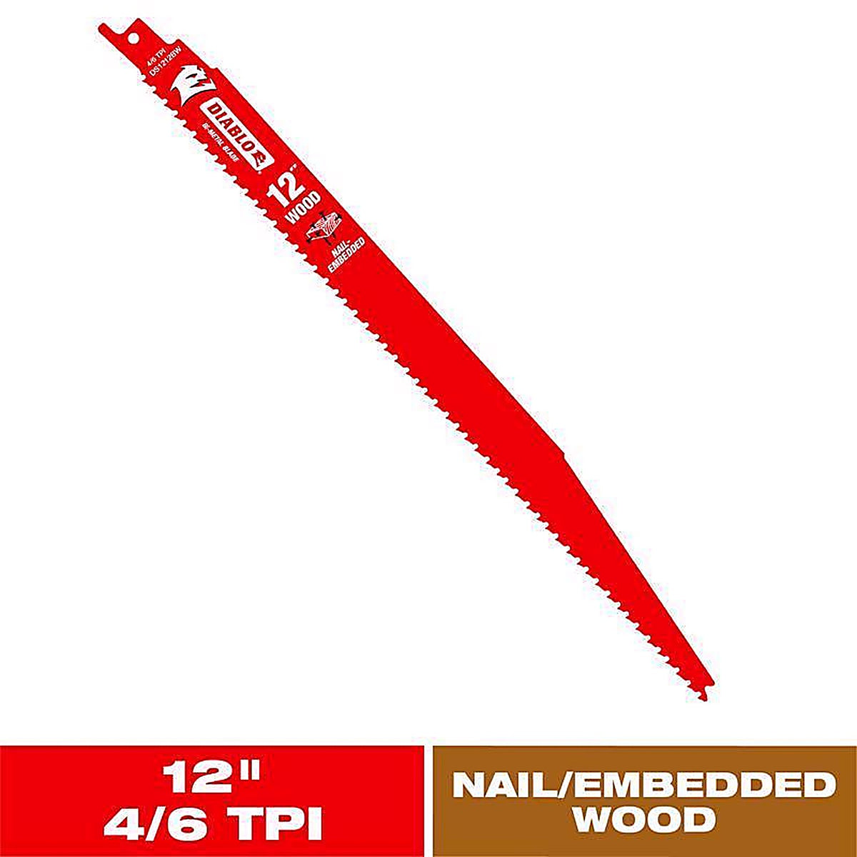 Diablo - DS1212BW - 12 In. Bi-Metal Reciprocating Saw Blade 4/6 TPI 1 Pack