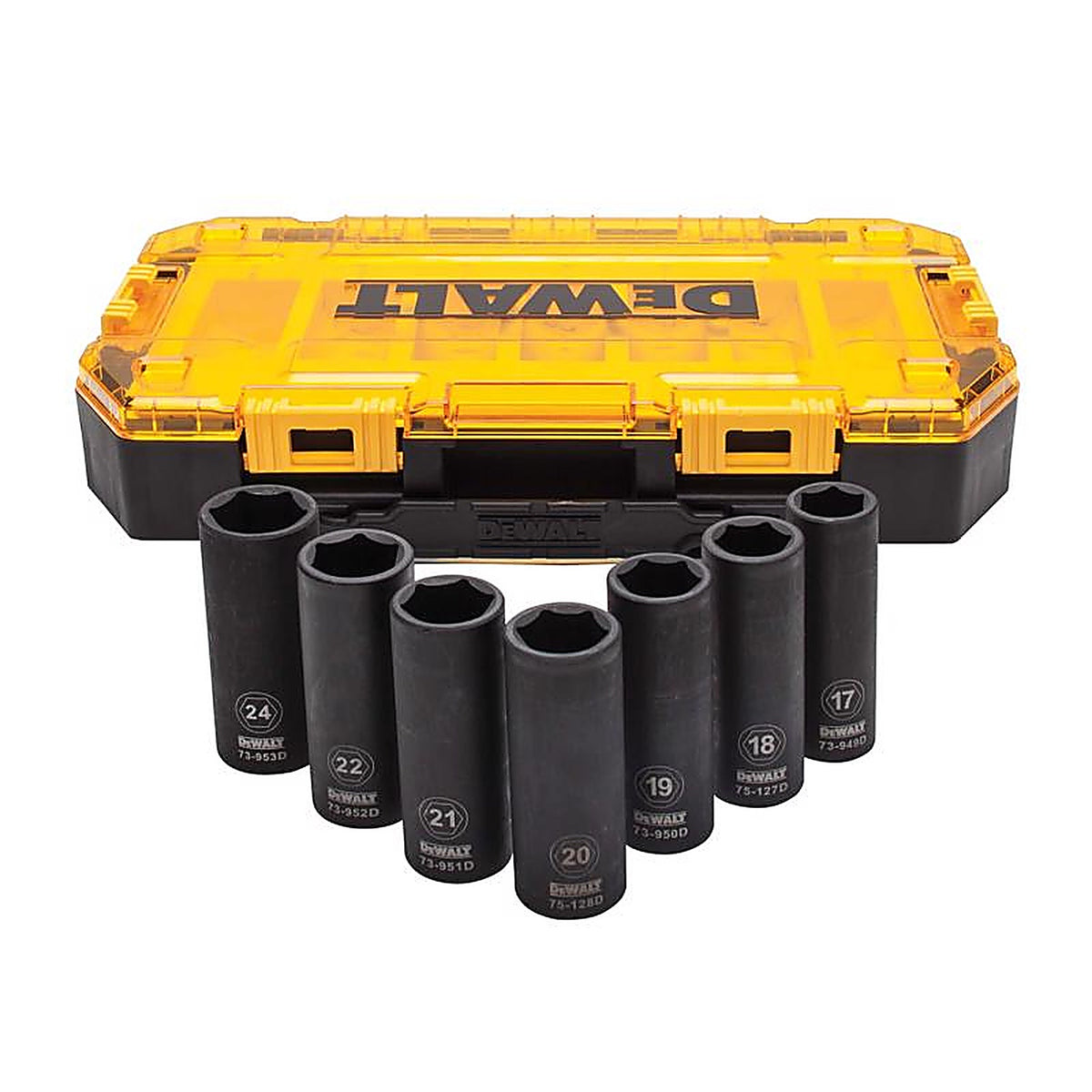 DeWalt - DWMT74737 - 1/2 In. Drive Metric 6 Point Deep Impact Socket Set 7 Piece