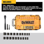 DeWalt - DWMT74738 - 3/8 In. Drive Metric/SAE 6 Point Impact Socket Set 23 Piece