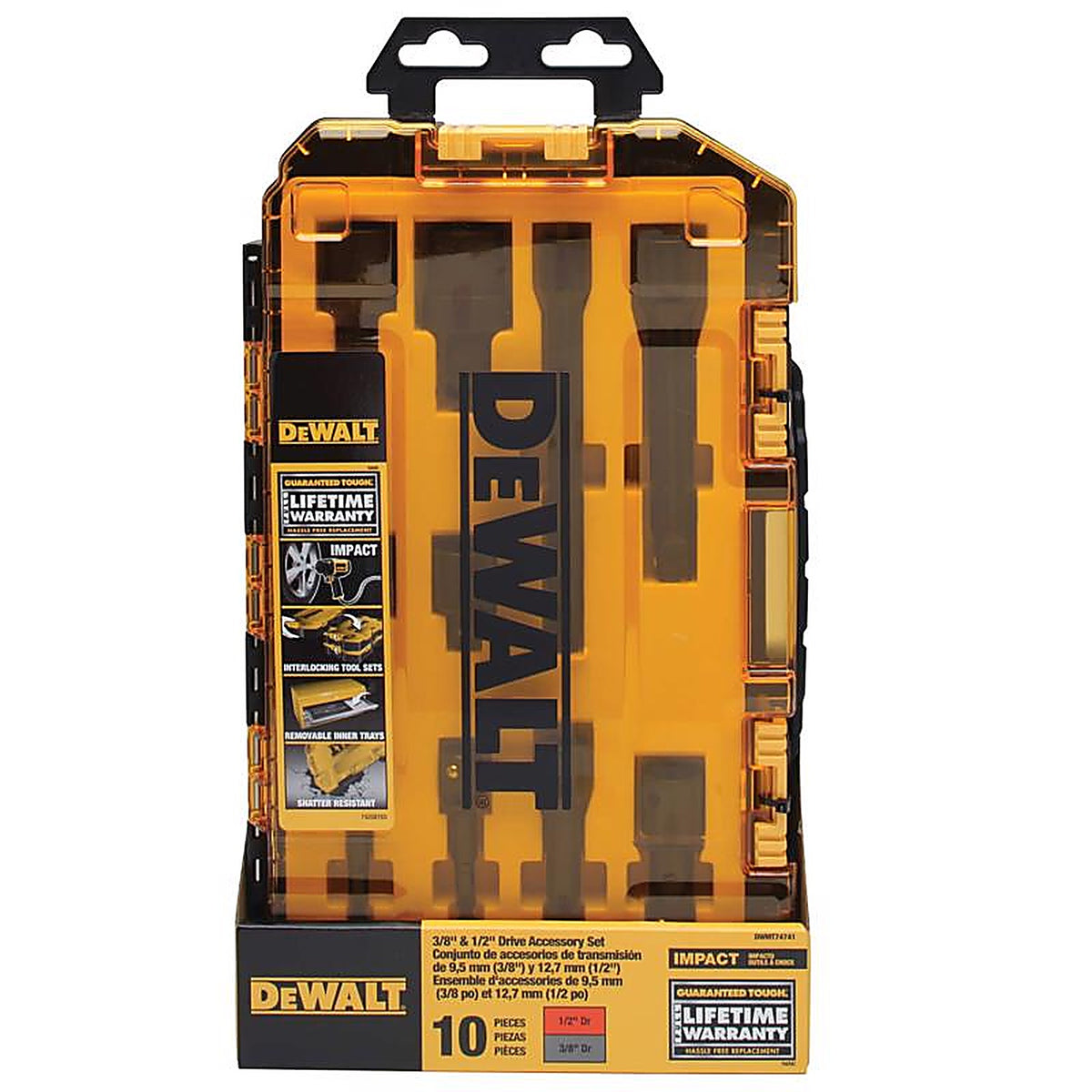 DeWalt - DWMT74741 - 3/8 and 1/2 In. Drive Impact Socket Set 10 Piece