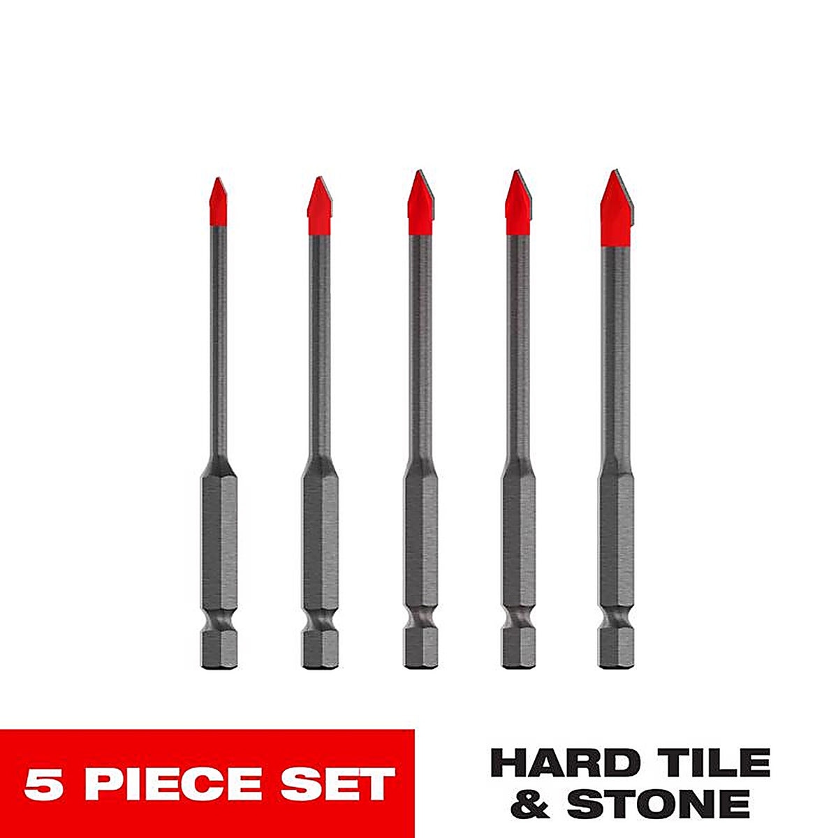 Diablo - DMANSP1070S - 3-1/2 In. L Carbide Tipped Tile and Stone Drill Bit Set HEX Shank 5 Piece