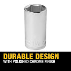 DeWalt - DWMT74424 - 1-1/4 In. X 1/2 In. Drive SAE 6 Point Deep Socket 1 Piece